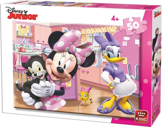 King legpuzzel Minnie Mouse karton roze 50 stukjes