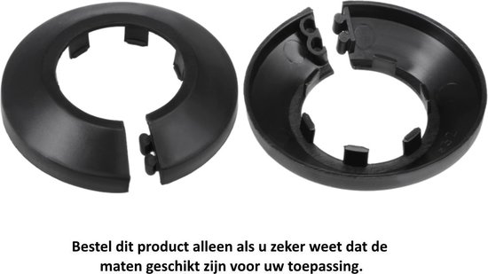 Zwarte verwarmingsbuis rozet voor buizen Ø 31 - 33mm - voor buisomtrek 97 - 103mm - Buisrozet - Radiatorrozet - Radiatorbuis rozet - Klemrozet - Kraanrozet - Waterleiding rozet - Set per 2 stuks