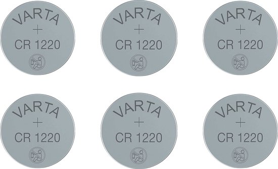 VARTA - Pile CR 1220 - Pile Knoopcel - Lithium - 3 Volt - 6 PIECE (S)