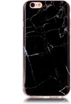 Peachy Zwart silicone TPU marmer hoesje iPhone 6 en 6s