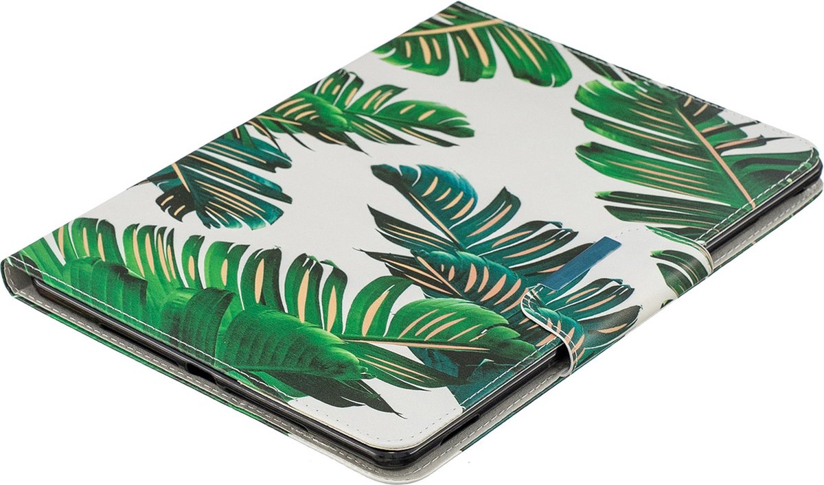 Peachy Wallet Portemonnee Hoes Case Kunstleer Natuur Bladeren Jungle voor iPad 10.2 - Groen
