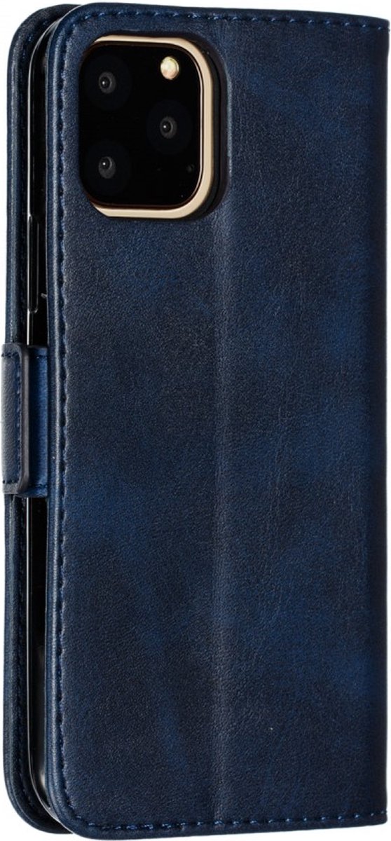 Peachy Leren Wallet Bookcase hoesje portemonnee geschikt voor iPhone 11 Pro - Blauw