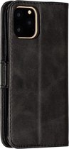 Peachy Leren Wallet Bookcase hoesje portemonnee iPhone 11 Pro - Zwart