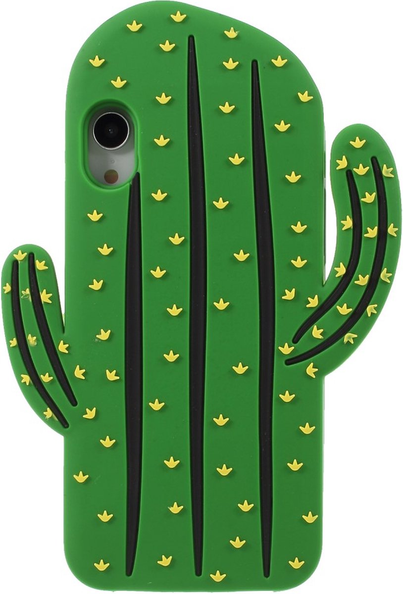 Peachy Cactus Silicone Hoesje geschikt voor iPhone XR cover - Groen case