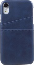 Peachy Duo Cardslot Wallet Pasjes Hoes Leer iPhone XR - Blauw