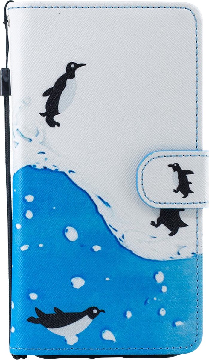 Peachy Pinguin Wallet iPhone XR Kunstleer Bookcase cover - Standaard