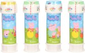 4x Peppa Pig bellenblaas flesjes met spelletje 60 ml voor kinderen - Uitdeelspeelgoed - Grabbelton speelgoed