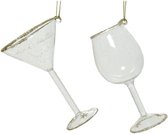 Ensemble de pendentifs sapin de Noël de 4 x verres à boisson transparents 10 x 6 cm - Décorations de Noël ornements en plastique
