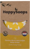 HappySoaps Body Oil Bar - Exotic Ylang Ylang - Verleidend Bloemige Geur, Verzogend & Hydraterend - 100% Plasticvrij, Vegan & Natuurlijk - 70gr
