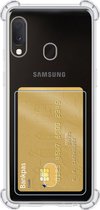 Hoesje Geschikt voor Samsung A20e Hoesje Pasjeshouder Shockproof Pas Houder - Hoesje Geschikt voor Samsung Galaxy A20e Hoes Met Kaarthouder - Transparant.
