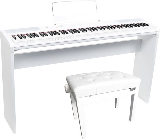 Foto: Fazley fsp 200 w digitale piano wit onderstel wit pianobank wit