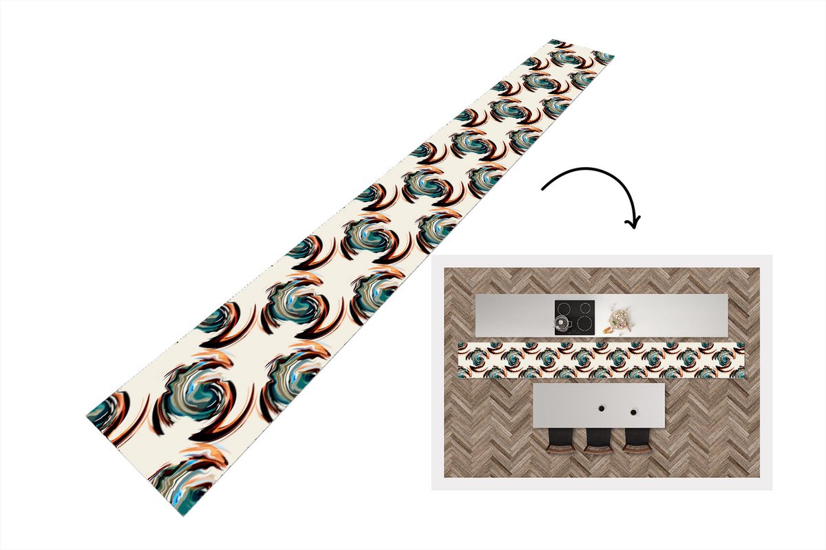 KitchenYeah Keukenloper - Keukenmat - Patronen - Abstract - Verf - 400x50 cm - Keuken vloerkleed Multicolor