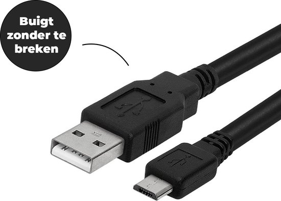WISEQ Micro-USB oplaadkabel - 1 Meter - Zwart