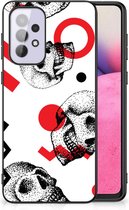 TPU Bumper Geschikt voor Samsung Galaxy A33 5G GSM Hoesje met Zwarte rand Skull Red