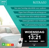 Rotrazo | Dementieklok | Kalenderklok met Datum | Digitale Klok voor Ouderen | Alzheimer Klok | Dementie | Analoge Dementieklokken | Zwart