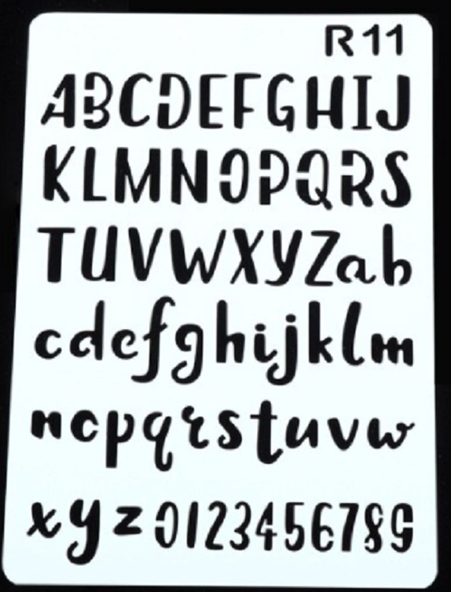 Lettersjablonen - Sjabloon met letters - Alfabet - ABC - Cijfers - Handlettering - Bullet Journaling - #R11 - 17,8X26cm