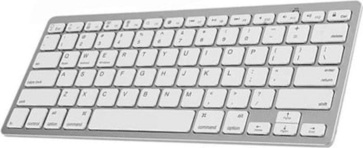 Universeel extra dun draadloos toetsenbord wit / zilver (Bluetooth)