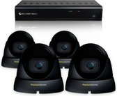 Securetech bekabeld camerabewaking systeem - met 4 beveiligingscamera - zwart - voor binnen & buiten - haarscherp beeldkwaliteit - nachtzicht tot 30 meter - software voor smartphon