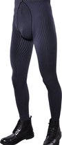 Adrian geribbeld 3D zachte mannenpanty Stripes 40DEN, zwart/blauw, maat XXL