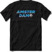 Amsterdam T-Shirt | Souvenirs Holland Kleding | Dames / Heren / Unisex Koningsdag shirt | Grappig Nederland Fiets Land Cadeau | - Zwart - M