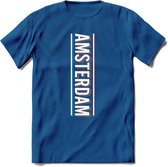 Amsterdam T-Shirt | Souvenirs Holland Kleding | Dames / Heren / Unisex Koningsdag shirt | Grappig Nederland Fiets Land Cadeau | - Donker Blauw - L