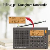 Thuys Draagbare Noodradio - Multifunctionele radio - Draagbare FM radio - Survival Radio -  Voor een noodpakket - Op batterijen - Voor Rampen - Grijs