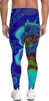 II THE MOON Sport Legging heren top kwaliteit, wordt per bestelling geprint, gesneden en handgenaaid met unieke RETRO print ontworpen door MOON