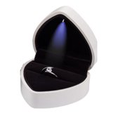 Ringdoosje - bruiloft - huwelijksaanzoek - Wit - sieradendoos - Valentijnsdag - ring - verlichting - lichtje - met licht