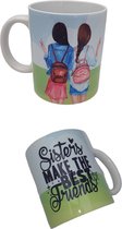 Bedrukte Beker -Mok - Sisters - Zussen - Friends  - Mug - Zus  - Verjaardag - Gschenk