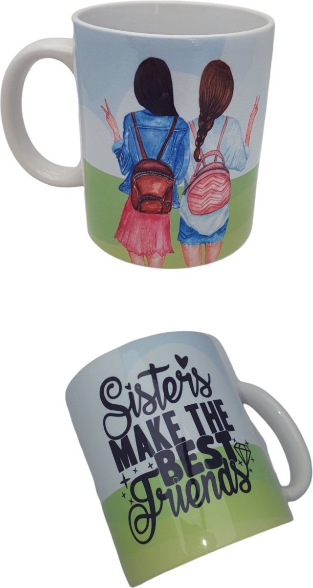 Bedrukte Beker -Mok - Sisters - Zussen - Friends - Mug - Zus - Verjaardag - Gschenk
