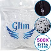 Glim® 500x Transparant mini elastiekjes - Meisjes - Baby - Kinderen - Haar Elastieken - Elastiek - Extra Sterk