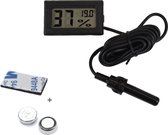 Tool Meister TM1D - Koelkast & Vriezer Thermometer - Binnen & Buiten - Koken/Zwembad/Aquarium - 1 meter - Zwart 1 Stuk - Incl batterijen