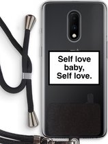 Case Company® - OnePlus 7 hoesje met Koord - Self love - Telefoonhoesje met Zwart Koord - Bescherming aan alle Kanten en Over de Schermrand