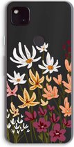 Case Company® - Google Pixel 4a 5G hoesje - Painted wildflowers - Soft Cover Telefoonhoesje - Bescherming aan alle Kanten en Schermrand