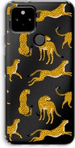 Case Company® - Google Pixel 5 hoesje - Luipaard - Soft Cover Telefoonhoesje - Bescherming aan alle Kanten en Schermrand