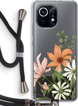 Case Company® - Xiaomi Mi 11 hoesje met Koord - Floral bouquet - Telefoonhoesje met Zwart Koord - Bescherming aan alle Kanten en Over de Schermrand