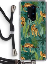 Case Company® - OnePlus 8 Pro hoesje met Koord - Luipaard 2 - Telefoonhoesje met Zwart Koord - Bescherming aan alle Kanten en Over de Schermrand