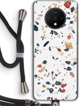 Case Company® - OnePlus 7T hoesje met Koord - Terrazzo N°4 - Telefoonhoesje met Zwart Koord - Bescherming aan alle Kanten en Over de Schermrand