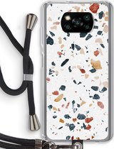 Case Company® - Poco X3 Pro hoesje met Koord - Terrazzo N°4 - Telefoonhoesje met Zwart Koord - Bescherming aan alle Kanten en Over de Schermrand