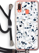 Case Company® - Samsung Galaxy A20e hoesje met Koord - Terrazzo N°1 - Telefoonhoesje met Zwart Koord - Bescherming aan alle Kanten en Over de Schermrand