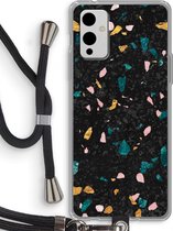 Case Company® - OnePlus 9 hoesje met Koord - Terrazzo N°10 - Telefoonhoesje met Zwart Koord - Bescherming aan alle Kanten en Over de Schermrand