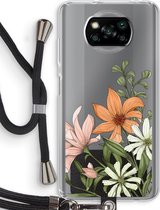 Case Company® - Poco X3 Pro hoesje met Koord - Floral bouquet - Telefoonhoesje met Zwart Koord - Bescherming aan alle Kanten en Over de Schermrand