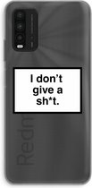 Case Company® - Xiaomi Redmi 9T hoesje - Don't give a shit - Soft Cover Telefoonhoesje - Bescherming aan alle Kanten en Schermrand