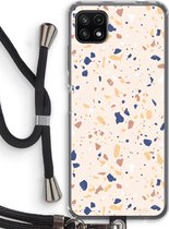 Case Company® - Samsung Galaxy A22 5G hoesje met Koord - Terrazzo N°23 - Telefoonhoesje met Zwart Koord - Bescherming aan alle Kanten en Over de Schermrand