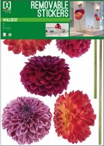 muursticker Dahlia 50 x 70 cm vinyl paars/oranje