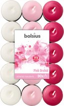 geurkaarsen theelicht Pink Orchid roze/wit 30 stuks