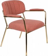 fauteuil Kolten 69,5 x 61 x 73 cm polyester/staal roze