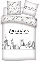 dekbedovertrek Friends 240 x 220 cm katoen wit