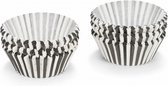 cupcakevormen 5 cm papier zwart/wit 200 stuks