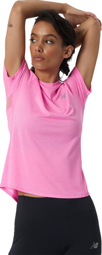 New Balance Impact Run SS Dames - sportshirts - roze - Vrouwen | bol.com
